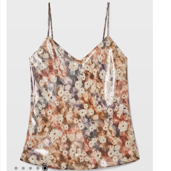 Club Monaco Sunset Floral Kora Cami Chemise Shimmer Size X-Large, NWT - Picture 4 of 9
